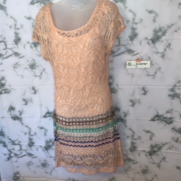 Blush Knit Double Layer Overlay Tank Dress Arden B - Picture 4 of 16